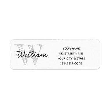 Personalized Name Monogram Return Address Labels