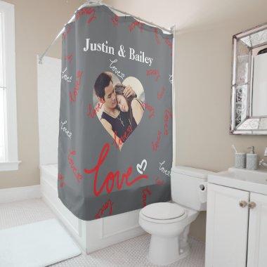 Personalized Name Photo Love Shower Curtain. Shower Curtain