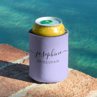 Personalized Name Purple Bridesmaid Can Cooler