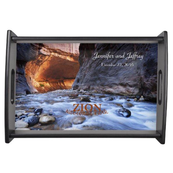 Personalized Name, the Narrows, Zion National Park Serving Tray
