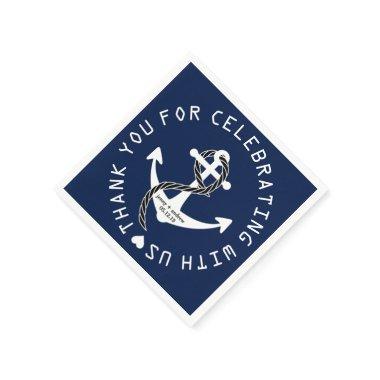 Personalized Nautical Wedding Party Paper Napkins
