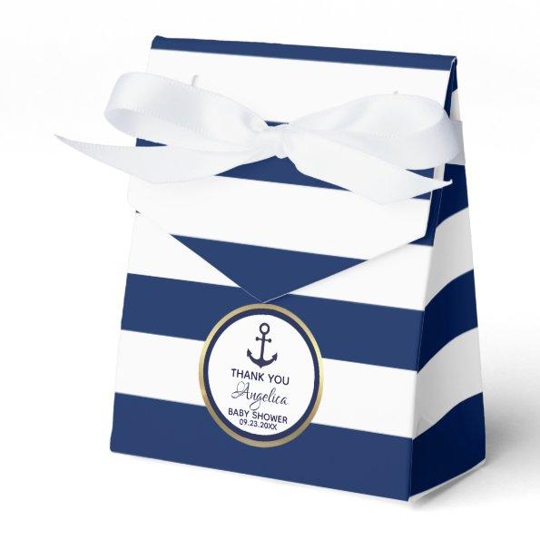 Personalized Navy Blue Nautical Bridal Shower Favor Box