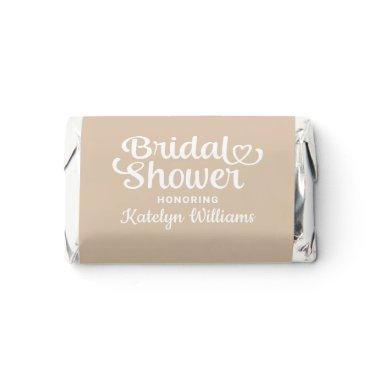 Personalized Neutral Beige Wedding Bridal Shower Hershey's Miniatures