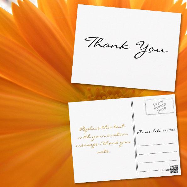 Personalized Note Modern Simple White Thank You PostInvitations