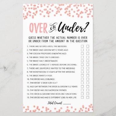 Personalized Over or Under Bridal Shower game