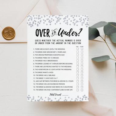 Personalized Over or Under Bridal Shower game Invitations