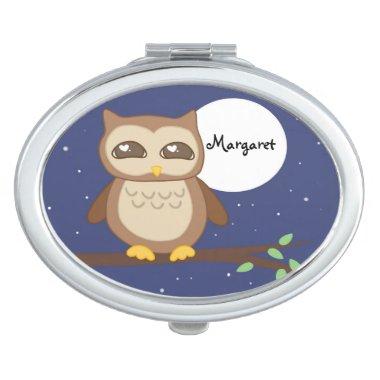 Personalized Owl in Tree Makeup Mirror