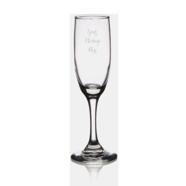 Personalized own message calligraphy etching champagne flute
