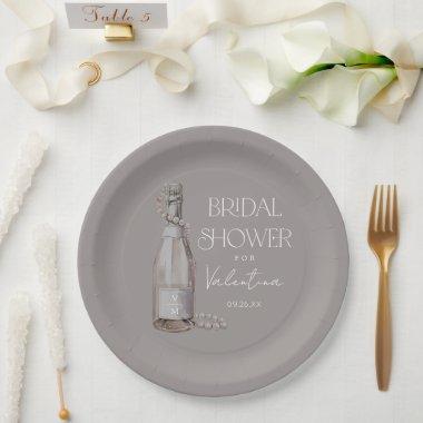 Personalized Pearls + Prosecco  Paper Plates
