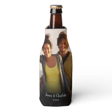 Personalized Photo Script Name Date Bottle Cooler