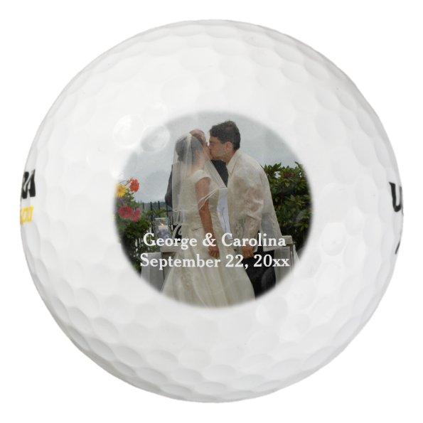 Personalized Photo Wedding Favor Golf Balls