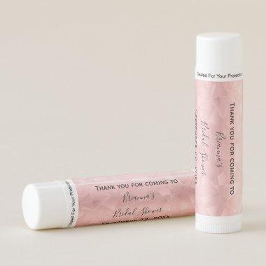 Personalized Pink Bridal Baby Shower Favors Lip Balm
