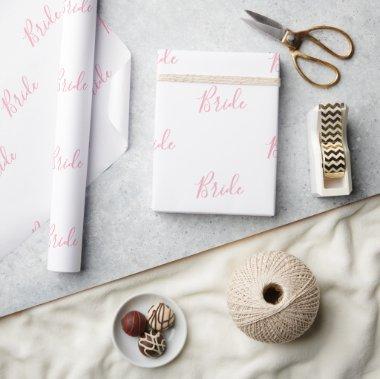 Personalized Pink Girly Elegant Name Bride Wrapping Paper