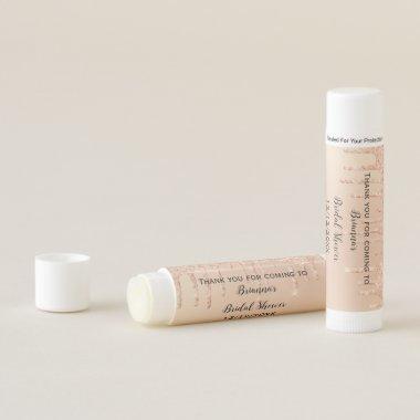 Personalized Pink Peach Glitter Bridal Shower Lip Balm