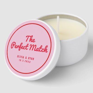 Personalized Pink Perfect Match Candle Favors Mini Candle Favors