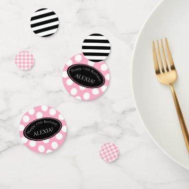 Personalized Pink Polka Dot Table Confetti