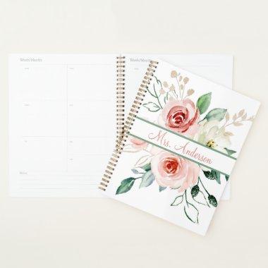 Personalized Pink Rose Planner