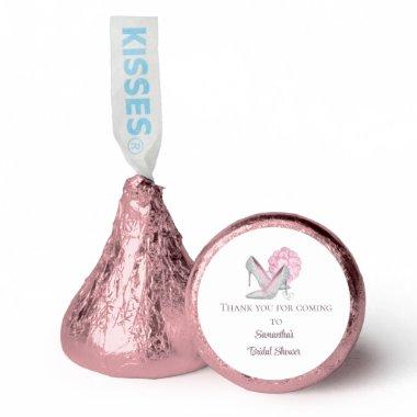 Personalized Pink Roses Silver Heels Bridal Shower Hershey®'s Kisses®