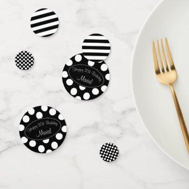 Personalized Polka Dot and Stripes Table Confetti