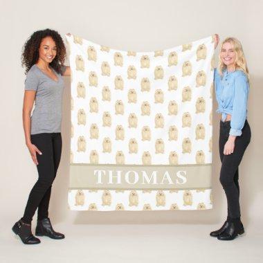 Personalized Pomeranian Fleece Blanket