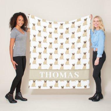 Personalized Pug Baby Blanket