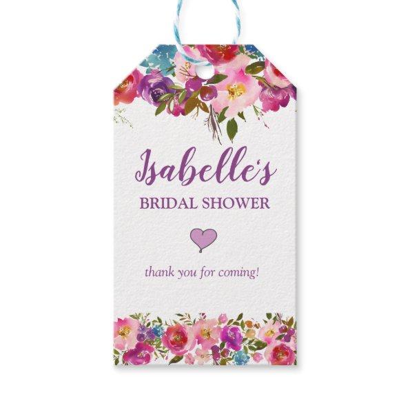 Personalized Purple Bridal Shower FavorTags Gift Tags