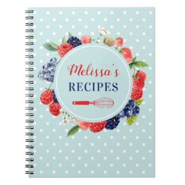 Personalized Retro Chic Kitchen Dessert Recipe Notebook