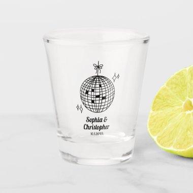 Personalized Retro Disco Ball Wedding Shot Glass