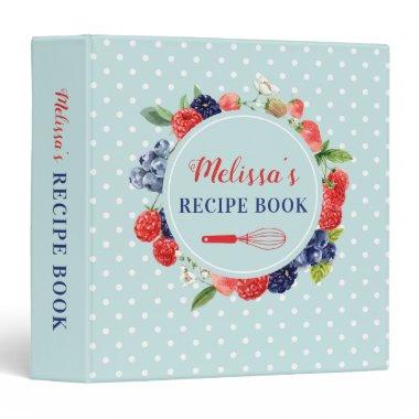 Personalized Retro Pinup Kitchen Recipe Invitations Book 3 Ring Binder
