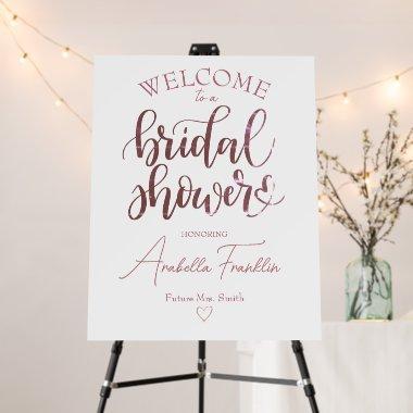 Personalized Rose Gold Wedding Bridal Shower White Foam Board