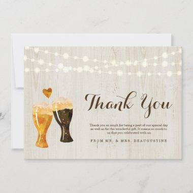 Personalized Rustic Brewery Beer Wedding Thank You Invitations