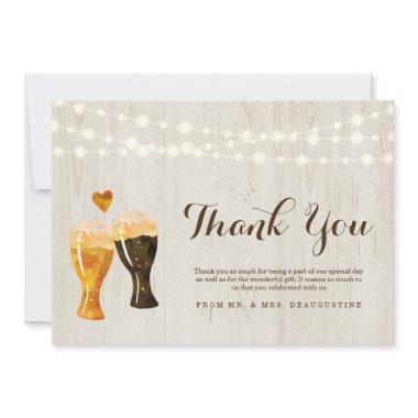 Personalized Rustic Brewery Beer Wedding Thank You