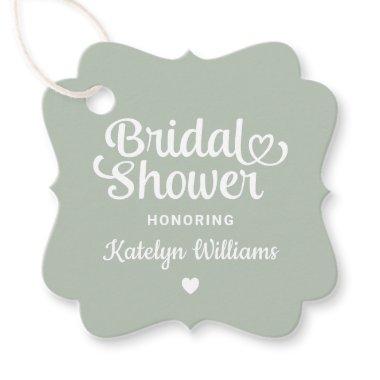 Personalized Sage Green Wedding  Favor Tags