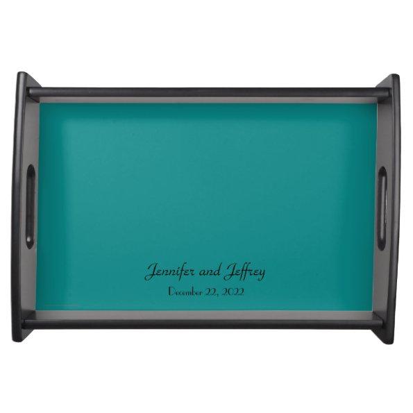 Personalized Serving Tray Turquoise
