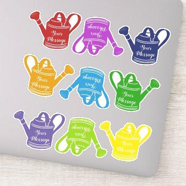 Personalized Sheet of Gardening Watering Cans Sticker