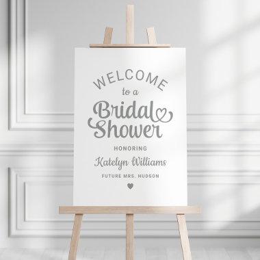 Personalized Silver Wedding Bridal Shower Welcome Foam Board