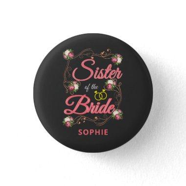 Personalized Sister of the Bride Bachelorette Button