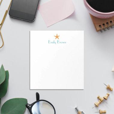 Personalized Starfish Summer Notepad