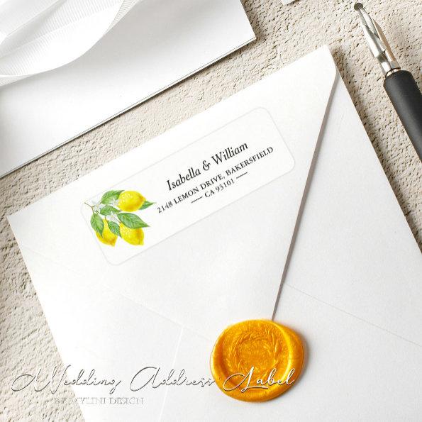 Personalized Summer Lemon Wedding Address Label