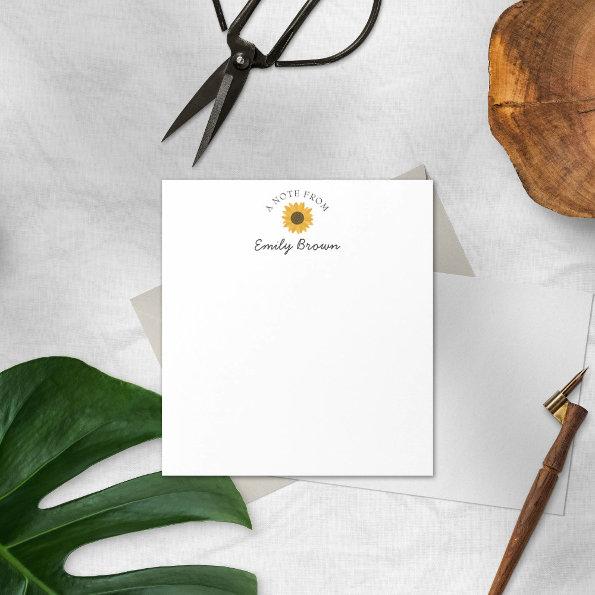 Personalized Sunflower A Note From Notepads