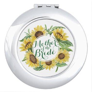 Personalized Sunflower Wedding Compact Mirror
