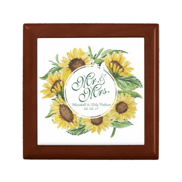 Personalized Sunflower Wedding Gift Box