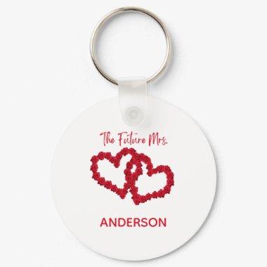 Personalized The Future Mrs. Engagement Gift Roses Keychain