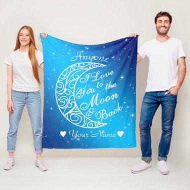 Personalized To The Moon and Back Fleece Blanket