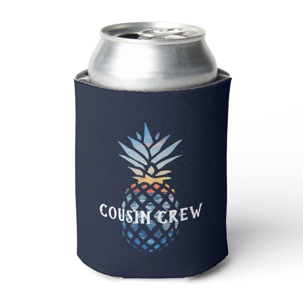 Personalized Tropical Sunset Pineapple Can Cooler