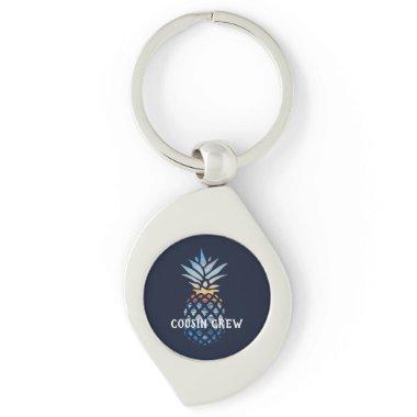 Personalized Tropical Sunset Pineapple Keychain
