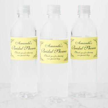 Personalized very elegant bridal shower party water bottle label