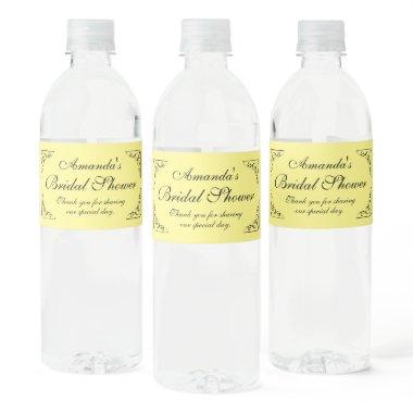 Personalized very elegant bridal shower party water bottle label