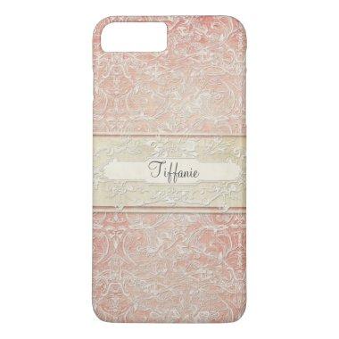 Personalized Vintage French Regency Lace Etched iPhone 8 Plus/7 Plus Case