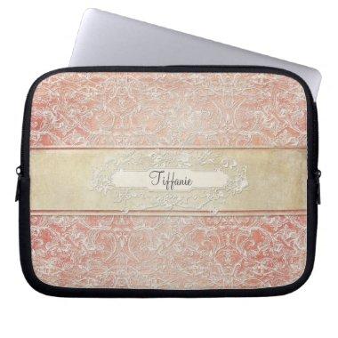 Personalized Vintage French Regency Lace Etched Laptop Sleeve